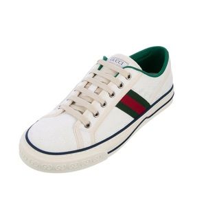 NWB  GUCCI GG CANVAS JACQUARD WHITE SNEAKERS Wmn41,5/US11,5